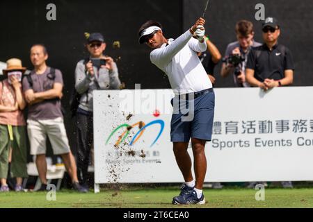 Hong Kong, Chine. 09 novembre 2023. Sarit Suwannarut de Thaïlande joue lors du match nul de la ronde 1 le premier jour du Hong Kong Open Golf Championship 2023 au Hong Kong Golf Club. (Photo Ben Lau/SOPA Images/Sipa USA) crédit : SIPA USA/Alamy Live News Banque D'Images