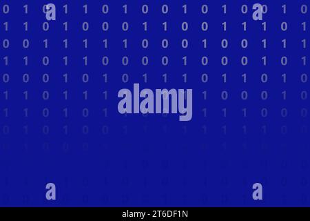 Code binaire sur fond bleu. Image d'illustration 3D. Banque D'Images