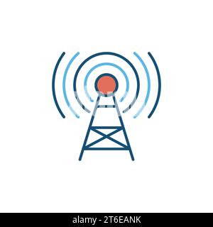 Icône moderne de tour de signal ou d'antenne 5G - signe conceptuel de vecteur de pollution électromagnétique Illustration de Vecteur