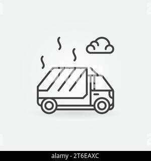 Icône de concept de vecteur de contour de camion d'ordures ou élément de conception Illustration de Vecteur