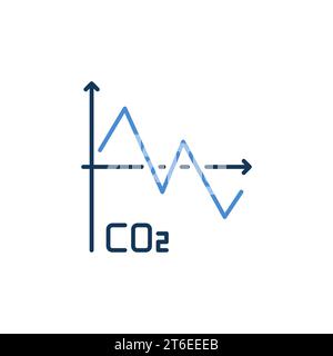 Dioxyde de carbone CO2 ligne de graphique vecteur ligne de concept moderne icône ou symbole Illustration de Vecteur