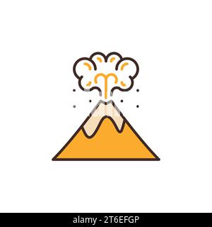 Concept de vecteur d'éruption volcanique ou volcanique icône colorée ou élément de logo Illustration de Vecteur
