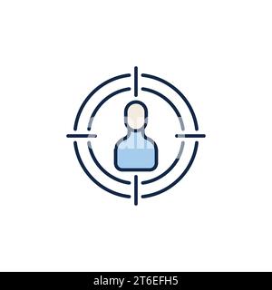 Man in Target Vector concept public cible icône colorée ou élément de conception Illustration de Vecteur