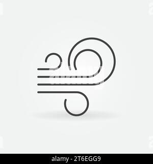 Icône ou signe de concept vectoriel de flux de vent dans le style de contour Illustration de Vecteur