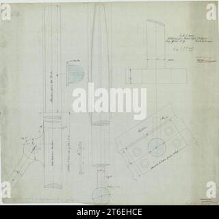 USS Maine (ACR-1) - détail de la plate-forme de lumière après recherche Banque D'Images