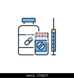 Concept de vecteur de recyclage des déchets médicaux icône colorée ou élément de conception Illustration de Vecteur