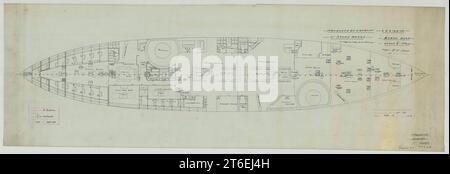 USS Maine (ACR-1) - désignation proposée des salles de magasin Banque D'Images