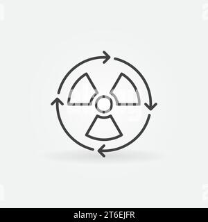 Rayonnement nucléaire vecteur de contour de recyclage icône de concept radioactif ou élément de conception Illustration de Vecteur