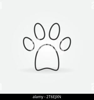 Cat ou Dog Paw Print icône de concept vectoriel linéaire ou élément de logo Illustration de Vecteur