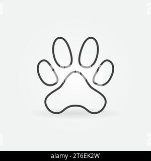 Icône ou symbole Vector Cat or Dog Paw concept Footprint en ligne fine Illustration de Vecteur