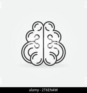 Icône ou symbole de concept d'esprit de ligne mince vecteur de cerveau humain Illustration de Vecteur