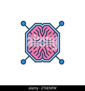 Icône colorée de vecteur de cerveau d'intelligence artificielle. Symbole créatif du concept ai Illustration de Vecteur