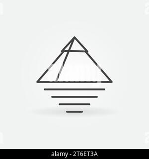 Vecteur Pyramide égyptienne concept contour icône ou symbole minimal Illustration de Vecteur