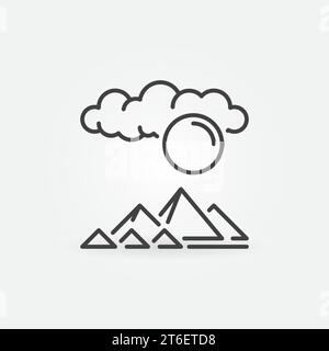 Pyramides égyptiennes et vecteur de ciel Egypte Histoire concept icône de ligne mince ou élément de conception Illustration de Vecteur
