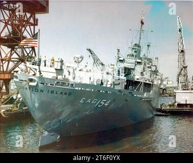 L'île d'observation USS (E-AG-154) en 1959 Banque D'Images