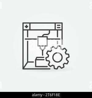 Paramètres d'impression 3D icône ou symbole de contour de concept vectoriel Illustration de Vecteur