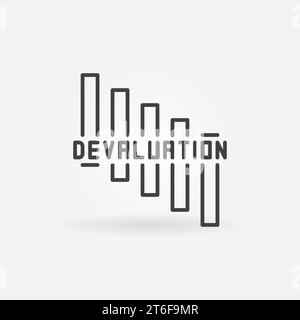 Dévaluation Falling Chart vecteur concept icône linéaire ou symbole Illustration de Vecteur