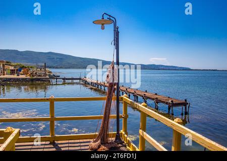 Filets de la coopérative de pêche et restaurant I Pescatori à Orbetello, Toscane Banque D'Images