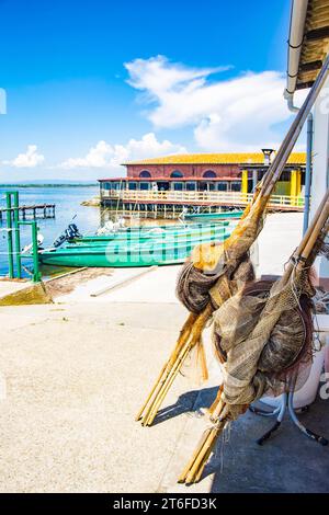 Filets de la coopérative de pêche et restaurant I Pescatori à Orbetello, Toscane Banque D'Images