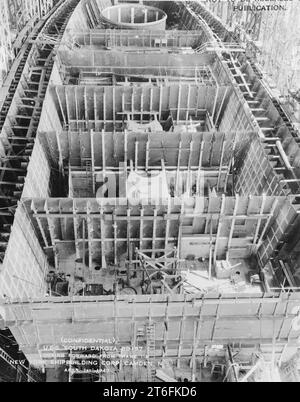 USS South Dakota (BB-57) en construction, 1 avril 1940 Banque D'Images