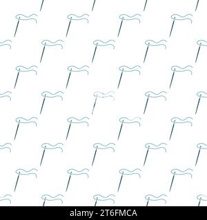 Aiguille avec motif géométrique minimal de vecteur de filetage. Concept de couture fond sans couture Illustration de Vecteur