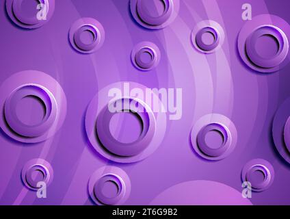 Fond corporatif ondulé abstrait violet vif avec des cercles. Conception vectorielle géométrique Illustration de Vecteur