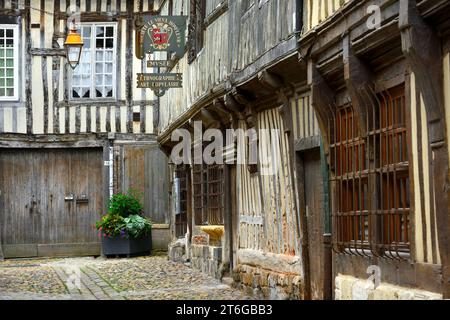 Musée d'Ethnographie, Musée d'Ethnographie dans un bâtiment médiéval à colombages, rue de la prison, Honfleur, Calvados, Basse Normandie, Normandie, FRA Banque D'Images