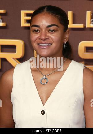 Londres, Royaume-Uni. 09 novembre 2023. Jess carter arrive à la première mondiale de « The Hunger Games : The Ballad of Songbirds & Snakes » au BFI IMAX Waterloo à Londres. (Photo Fred Duval/SOPA Images/Sipa USA) crédit : SIPA USA/Alamy Live News Banque D'Images