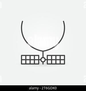 Radiosonde avec concept vectoriel de panneaux solaires icône ou symbole linéaire Illustration de Vecteur
