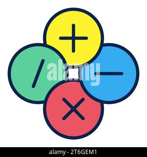 Vecteur de symboles mathématiques de base concept mathématique icône colorée ou élément de logo Illustration de Vecteur