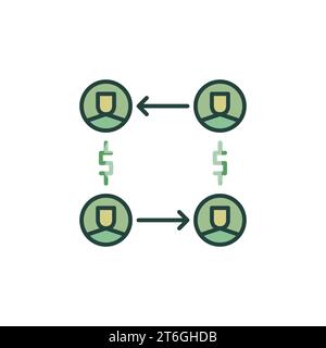 Icône de couleur de corruption. Personnes avec Dollar signes vecteur concept symbole moderne Illustration de Vecteur