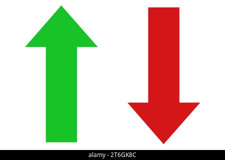 Illustration de flèches vertes et rouges isolées sur blanc Banque D'Images