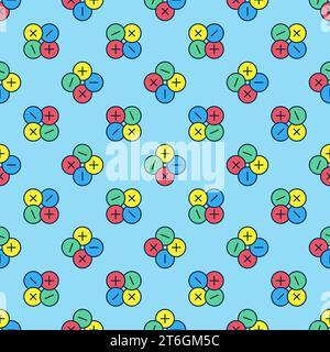 Vecteur de symboles de base mathématique concept mathématique motif sans couture coloré Illustration de Vecteur