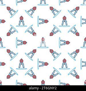 École mathématique Compass vecteur Mathematics Tool concept modèle sans couture coloré Illustration de Vecteur