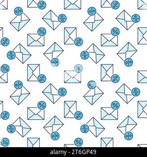 Cercle avec signe de pourcentage et vecteur d'enveloppe Email concept modèle sans couture coloré Illustration de Vecteur