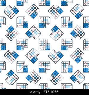 Calculatrice et vecteur de papier mathématiques concept modèle sans couture coloré Illustration de Vecteur