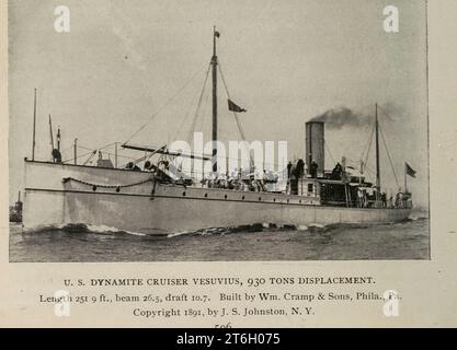 U. S. DYNAMITE CRUISER VÉSUVE, DÉPLACEMENT DE 93O TONNES. Longueur 251 9 pieds, poutre 26,5, dépouille 10,7. Construit par Wm. Cramp & Sons, Phila., Pa de l'article PROGRÈS ET PROMESSE DANS LA CONSTRUCTION NAVALE AMÉRICAINE. Par Lewis Nixon du magazine Engineering CONSACRÉ AU PROGRÈS INDUSTRIEL Volume XII octobre 1896 à mars 1897 The Engineering Magazine Co Banque D'Images