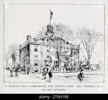 BUREAU DE POSTE ET MAISON DE DOUANE, NEW LONDON, CONNECTICUT. ANCIEN TYPE COLONIAL DE LA NOUVELLE ANGLETERRE. Extrait de l'article L'ARCHITECTURE DE NOS BÂTIMENTS GOUVERNEMENTAUX par William Martin Aiken. Extrait du magazine Engineering CONSACRÉ AU PROGRÈS INDUSTRIEL Volume XII octobre 1896 à mars 1897 The Engineering Magazine Co Banque D'Images