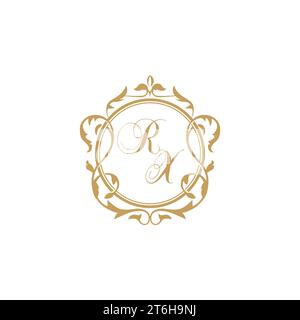 Invitation initiale RX Wedding avec élégant modèle graphique vectoriel d'élément de cercle d'ornement Illustration de Vecteur