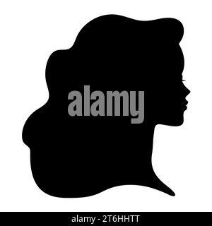 Silhouette féminine abstraite. Femme sans visage avec les cheveux longs. Illustration vectorielle Illustration de Vecteur