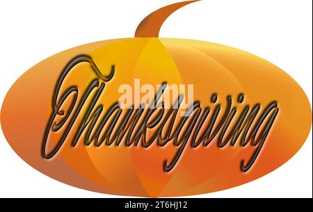 Joyeux jour de Thanksgiving, citrouille d'automne - idéal pour site Web, email, carte de voeux, présentation, carte postale, livre, t-shirt, sweat-shirt, autocollant, livre, gif Illustration de Vecteur