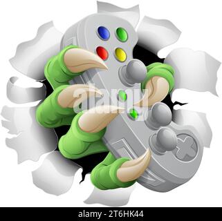 Video Gamer Game Gaming Controller Claw Hand Illustration de Vecteur