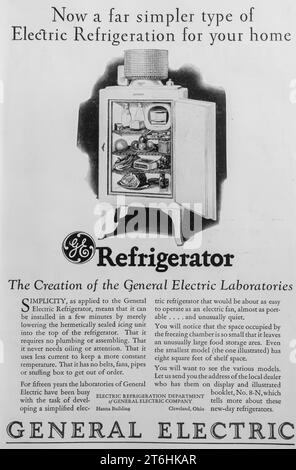 1927 réfrigérateur électrique général ad Banque D'Images