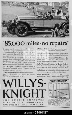 1927 annonce automobile Willys-Knight Banque D'Images
