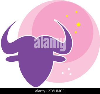 Taurus isolé silhouette animale zodiaque signe vecteur Illustration de Vecteur