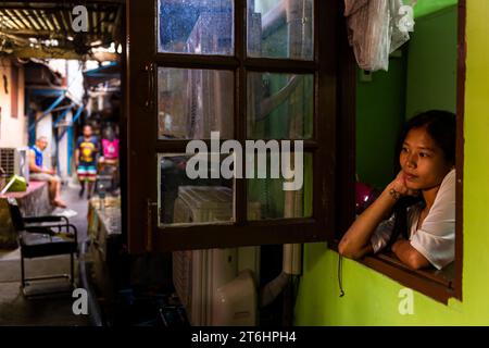 Thaïlande, Bangkok, bidonville à Klong Toey Banque D'Images