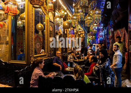 Égypte, Caire, quartier islamique du Sud, le bazar Khan el Khalili Banque D'Images