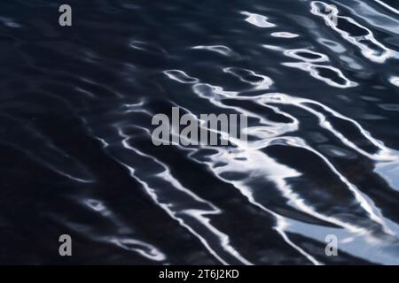 Petites vagues et réflexions de lumière sur la surface d'eau d'un lac, France, montagnes des Vosges Banque D'Images