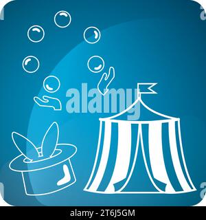 Ensemble d'icônes de parc d'attractions de carnaval vecteur Illustration de Vecteur