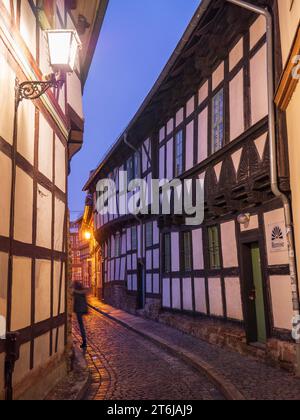 Allée de nuit à Wernigerode, Harz Mountains Banque D'Images